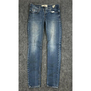 Hollister Womens Super Skinny Faded Wash Blue Jeans Size 3L 26x33